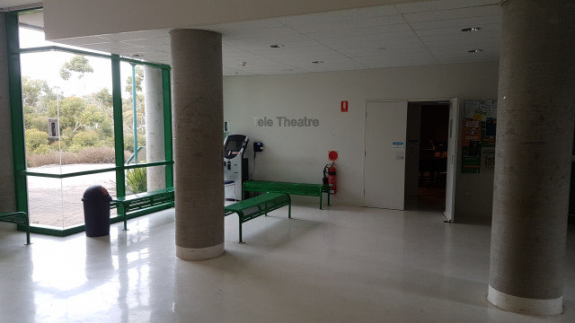Tele theatre located just inside the level 1 south entrance.