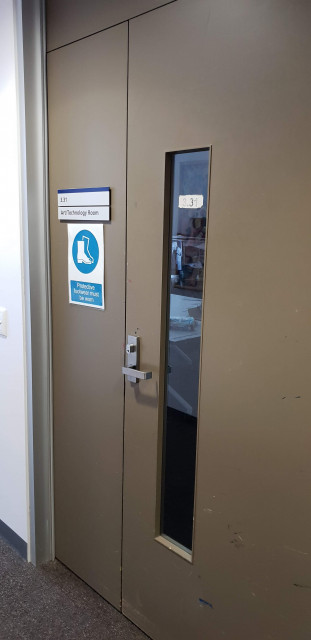The art/technology room is right down the end of the corridor