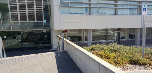 The door to this room is to the right of the main entrance