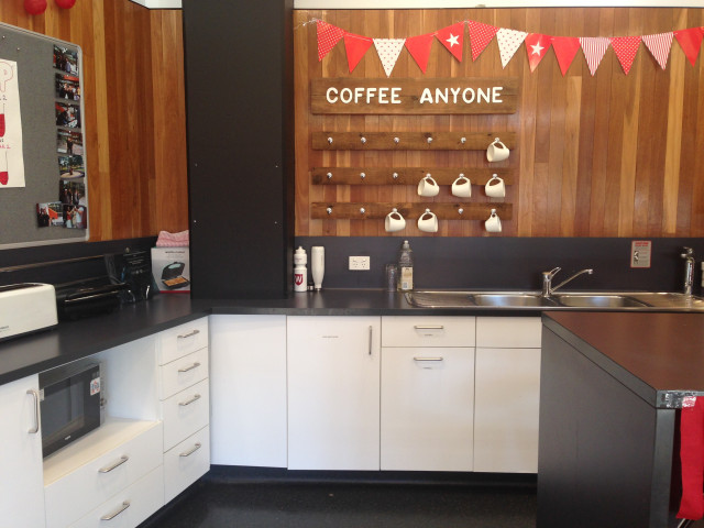 The kitchen in the study room