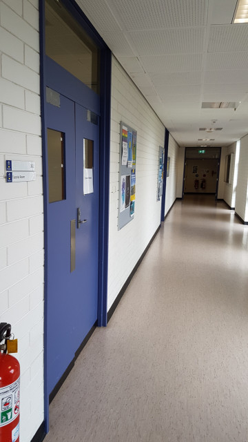 Tutorial room 261 in the central hallway.
