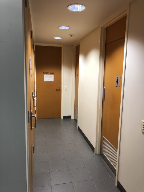 View from lift, second door on right