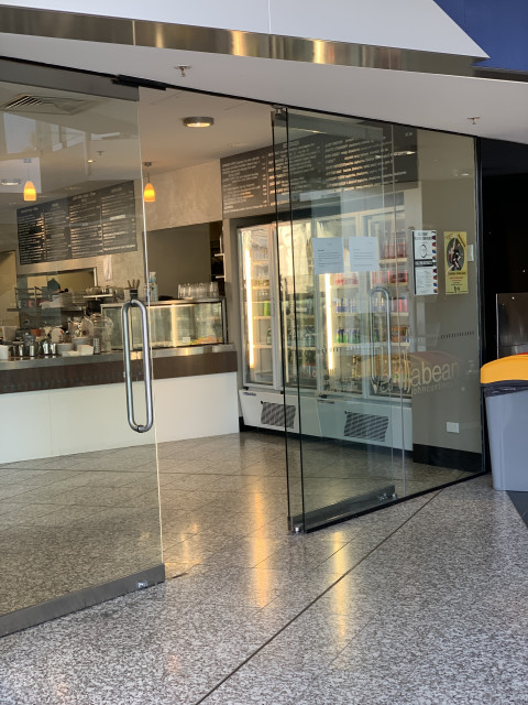 View of cafe entrance