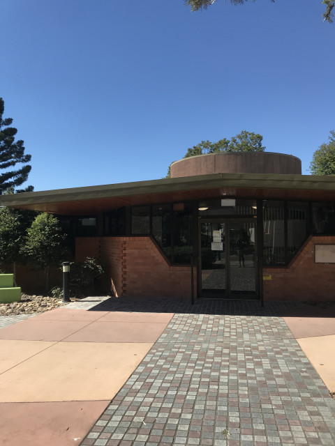 View of entrance to building which requires access approval