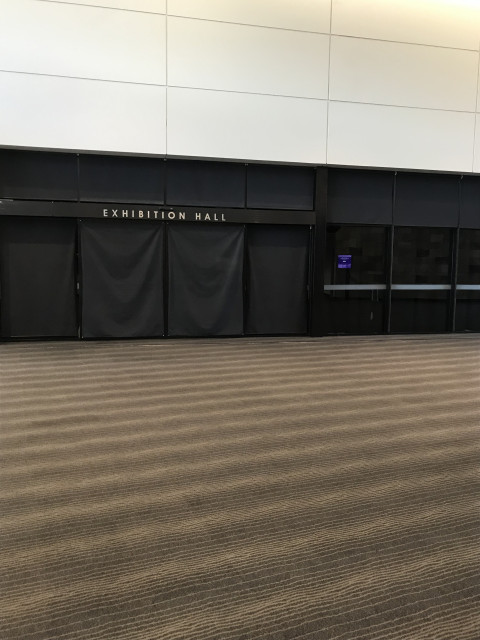 View of exhibition hall entry