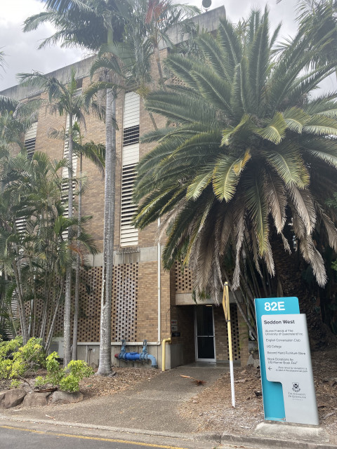 View of the building from Services Road