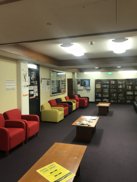 View of the hallway of where some offices are kept