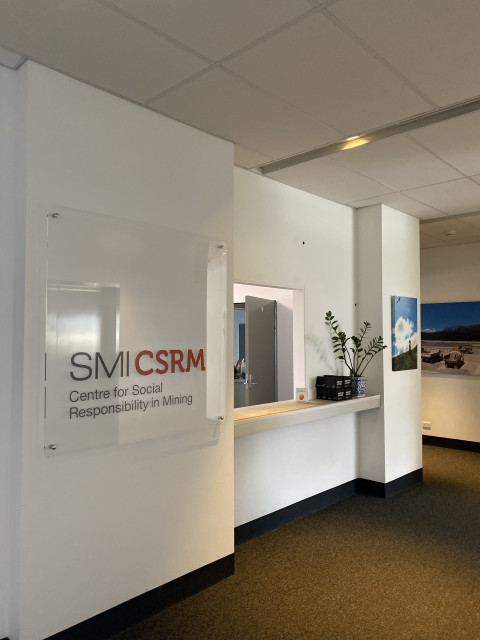 View of the reception which is located in front of the Elevators