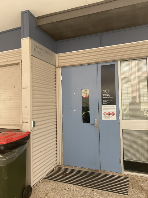 View of the teaching room entry
