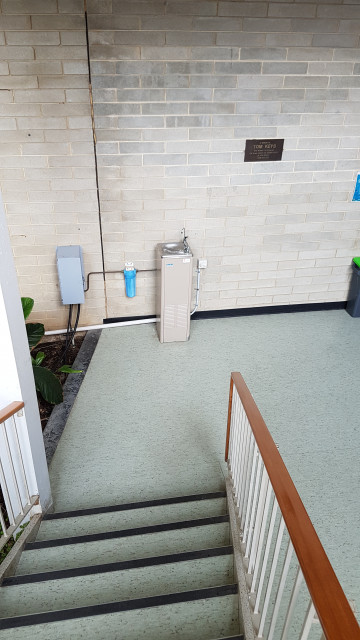 Water bubbler from the staircase.
