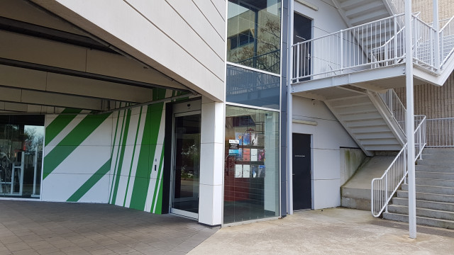 West entrance (after hours gym access).