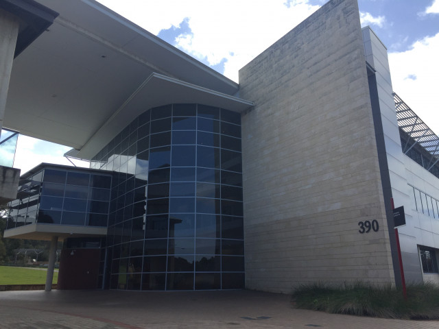 West side of the building